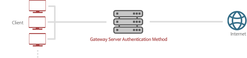 Client - Gateway server authentication type - Internet