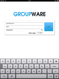 그룹웨어 모바일앱 로그인 화면